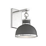 Corning 1-Light Wall Sconce in Gray with Polished Nickel Accents