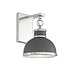 Corning 1-Light Wall Sconce in Gray with Polished Nickel Accents