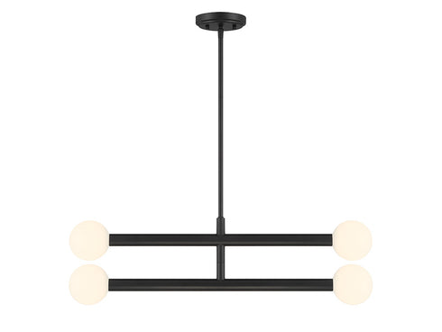 4-Light Chandelier in Matte Black