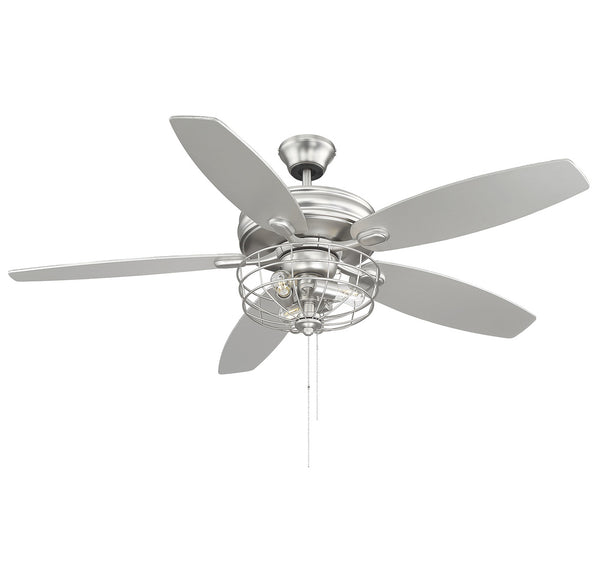 52" 3-Light Ceiling Fan in Brushed Nickel
