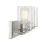 Sheppard 3-Light Bathroom Vanity Light in Satin Nickel with Greywood