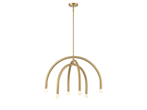 6-Light Chandelier in Matte Black