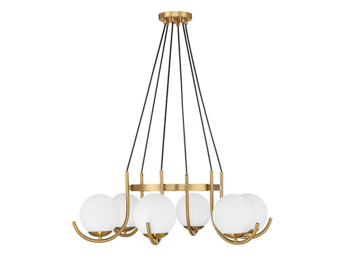 Abella 6-Light Chandelier in Warm Brass