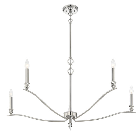 5-Light Chandelier in Polished Nickel