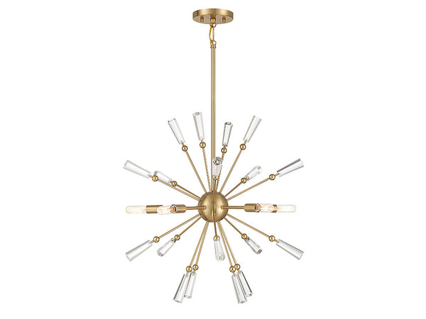 5-Light Pendant in Natural Brass