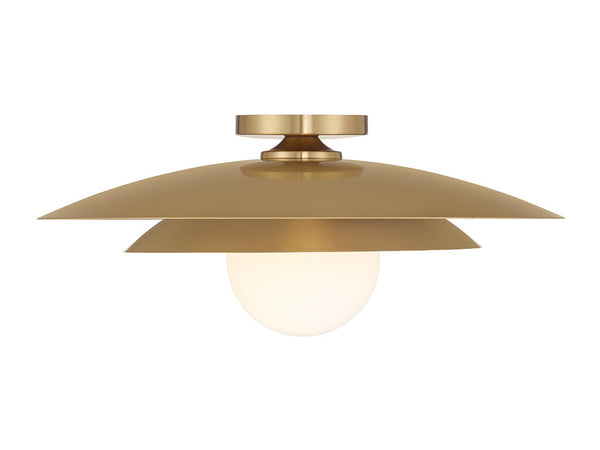 Sherrer 1-Light Ceiling Light in Warm Brass