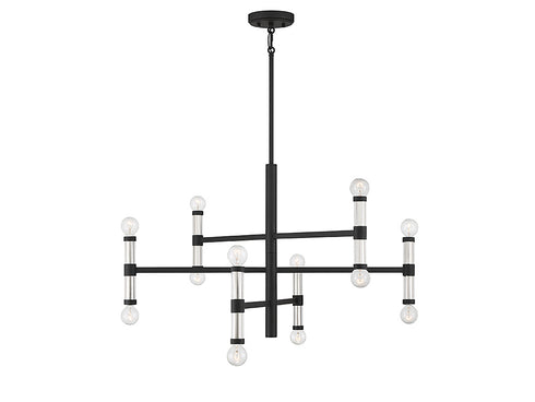 Kingsburg 12-Light Chandelier in Matte Black