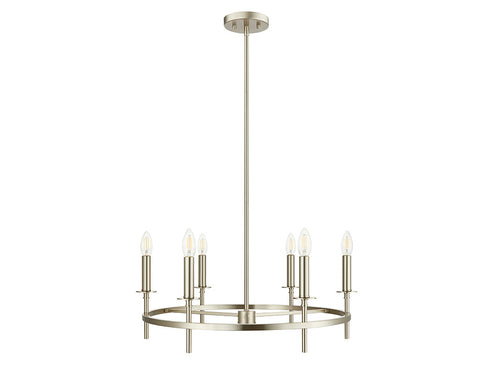 6-Light Chandelier in Brushed Nickel