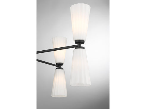 8-Light Chandelier in Natural Brass