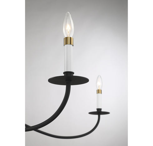 6-Light Chandelier in Matte Black