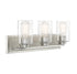 Sheppard 3-Light Bathroom Vanity Light in Satin Nickel with Greywood