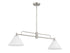 2-Light Linear Chandelier in Natural Brass