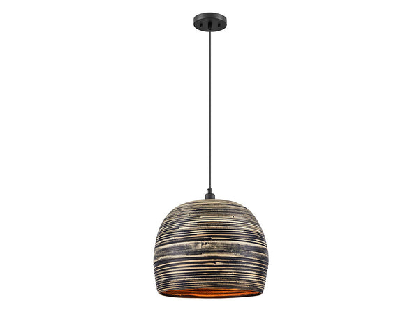 Jamsen 1-Light Pendant in Black Bamboo
