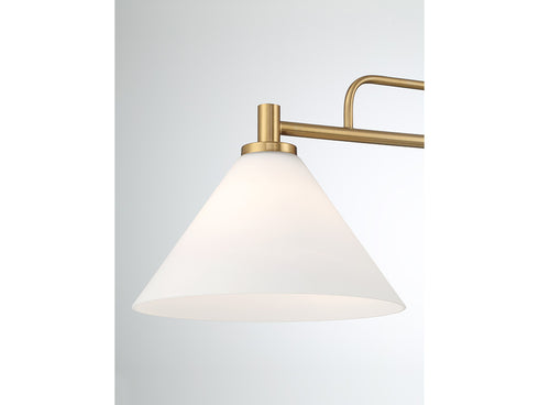 2-Light Linear Chandelier in Natural Brass