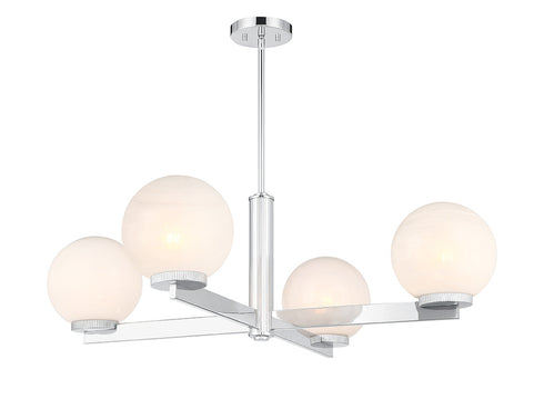 4-Light Chandelier in Matte Black
