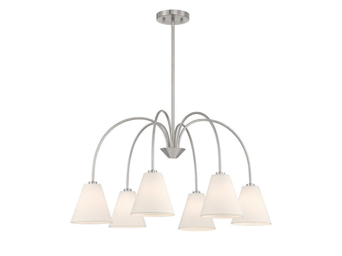 6-Light Chandelier in Matte Black