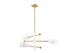 3-Light Chandelier in White and Natural Brass