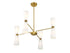 8-Light Chandelier in Natural Brass