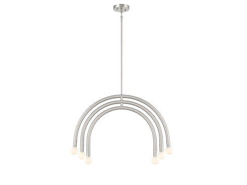 6-Light Chandelier in Matte Black