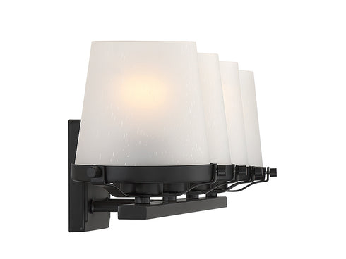 Klein 4-Light Bathroom Vanity Light in Matte Black