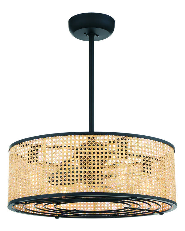 Astoria 4-Light Fan D'Lier in Matte Black