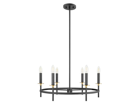 6-Light Chandelier in Brushed Nickel