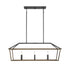 Oaklawn 6-Light Linear Chandelier in Whiskey Wood
