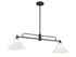 2-Light Linear Chandelier in Natural Brass