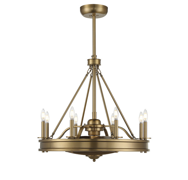 Lyon 8-Light Fan D'Lier in
Warm Brass