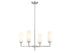 4-Light Chandelier in Natural Brass