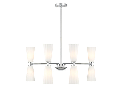 8-Light Chandelier in Natural Brass