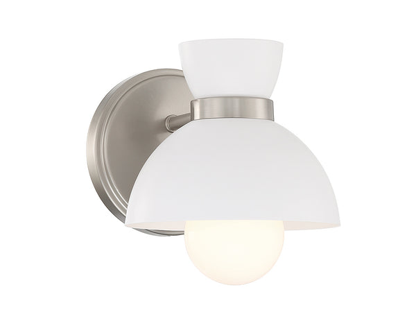 1-Light Wall Sconce in Brushed Nickel