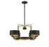 Chambord 4-Light Chandelier in Vintage Black with Warm Brass Accents