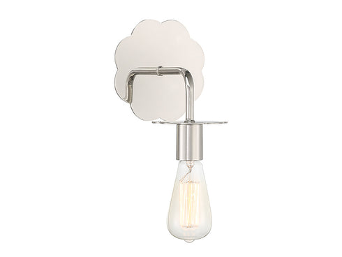 1-Light Wall Sconce in Polished Nickel
