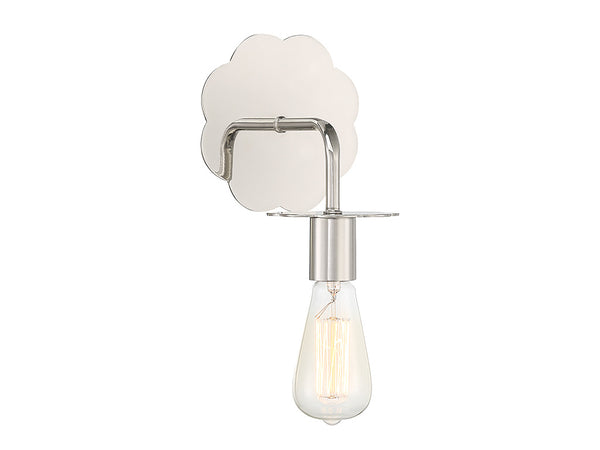 1-Light Wall Sconce in Polished Nickel