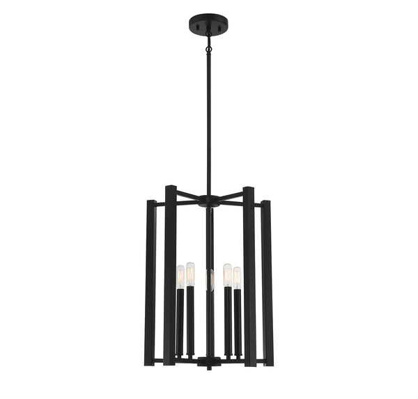 Benson 5-Light Pendant in Matte Black