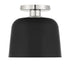1-Light Ceiling Light in White with Natural Brass