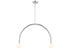 2-Light Chandelier in Natural Brass