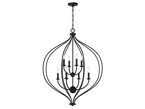 Orchid 8-Light Pendant in Matte Black