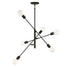 6-Light Chandelier in Natural Brass