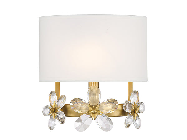 Dahlia 1-Light Wall Sconce in Warm Brass