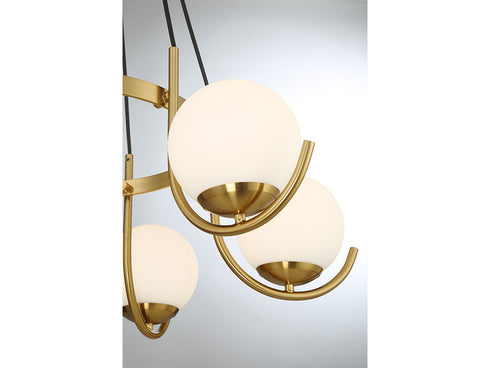 Abella 6-Light Chandelier in Warm Brass