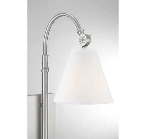 Rutland 1-Light Adjustable Wall Sconce in Satin Nickel