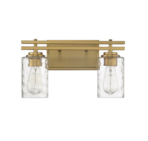 Baxter 2-Light Bathroom Vanity Light in Warm Brass