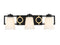 Russo 3-Light Bathroom Vanity Light in Matte Black with Warm Brass Accents