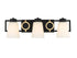 Russo 3-Light Bathroom Vanity Light in Matte Black with Warm Brass Accents