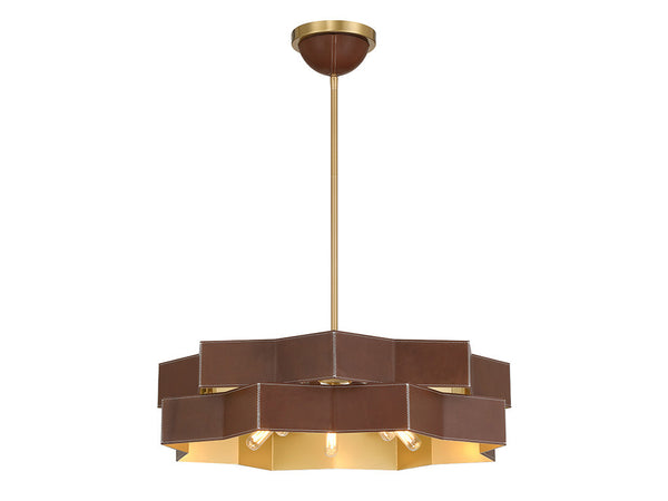 Atherton 5-Light Pendant in Warm Brass