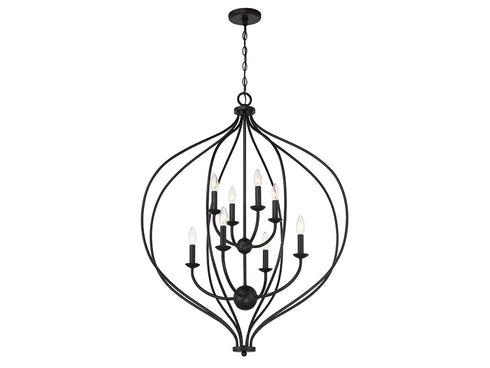 Orchid 8-Light Pendant in Matte Black