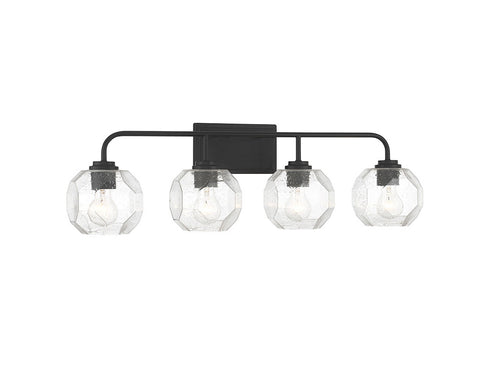 Baldwin 4-Light Bathroom Vanity Light in Matte Black