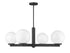 4-Light Chandelier in Matte Black